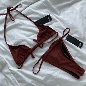 NastyGal Rust Brown Bikini Set NWT
